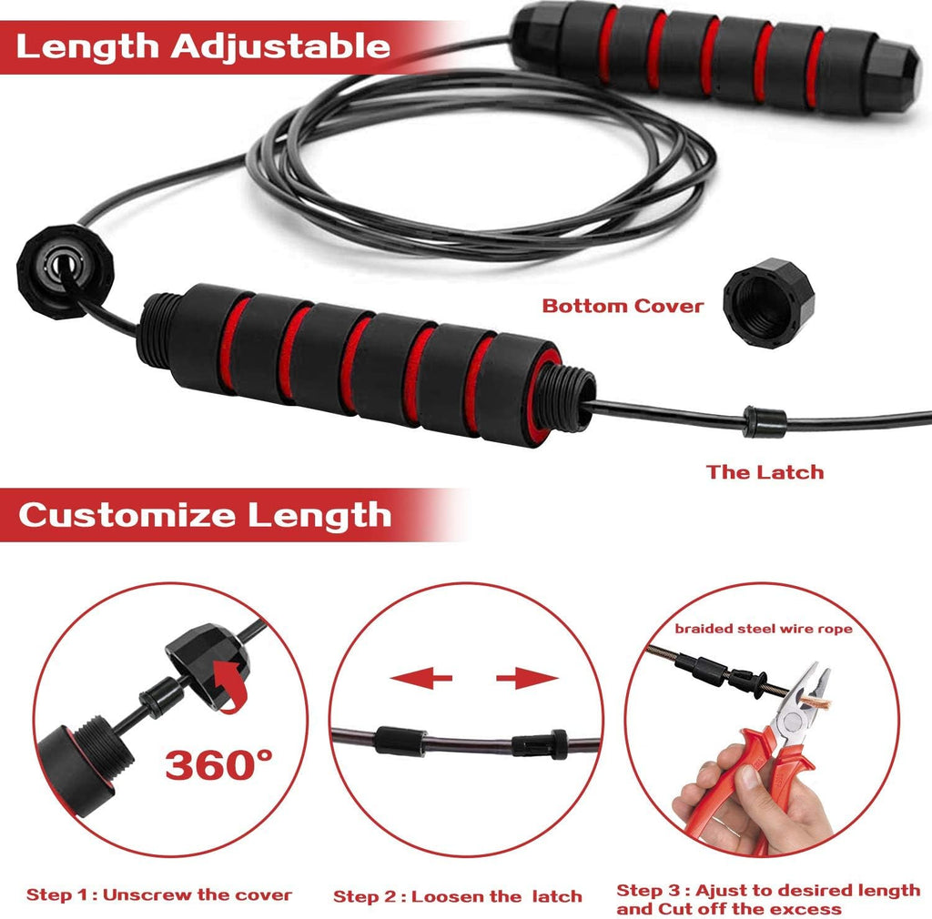 Skipping Rope - Jumping Rope Adjustable For Men Women Kids - Jump Rope For Exercise Fat burning Workout Home or Gym personal Training Rope